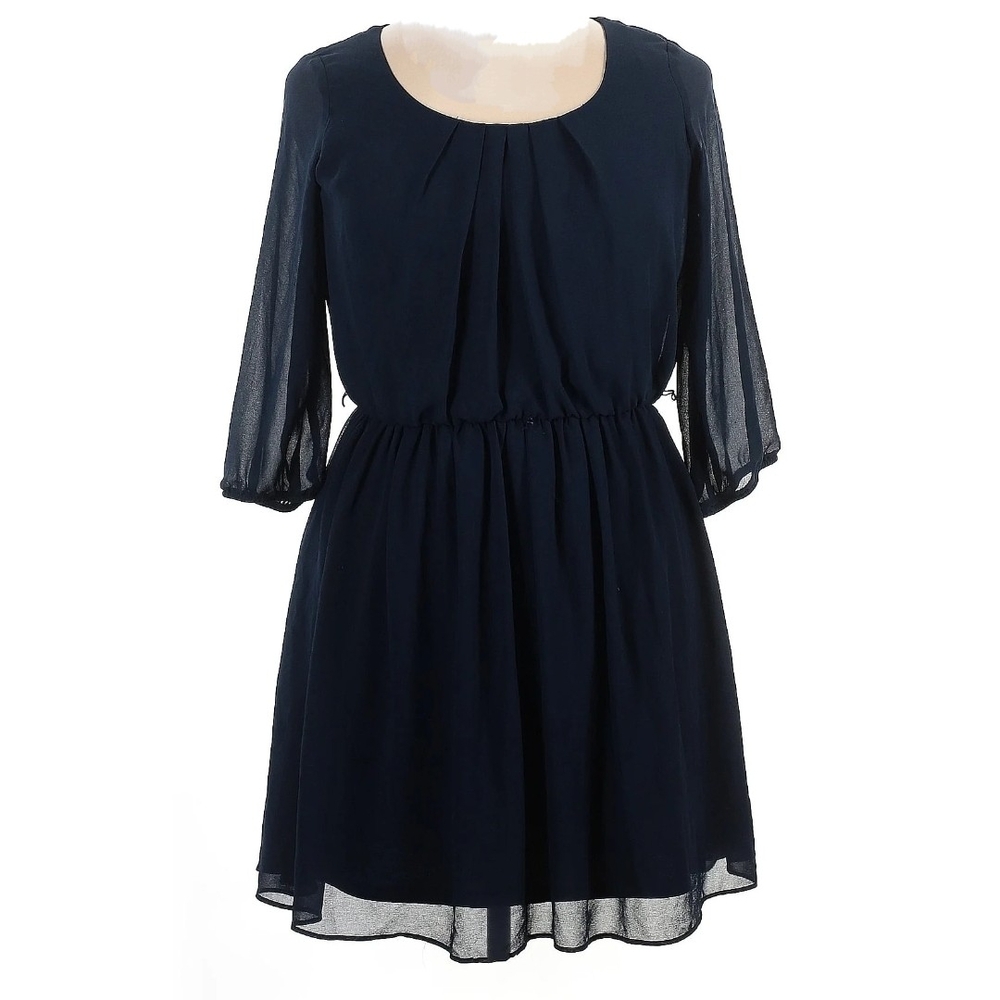 Iz Byer Kohls Navy Blue Scoop Neck Shift Flowy Dress Mini